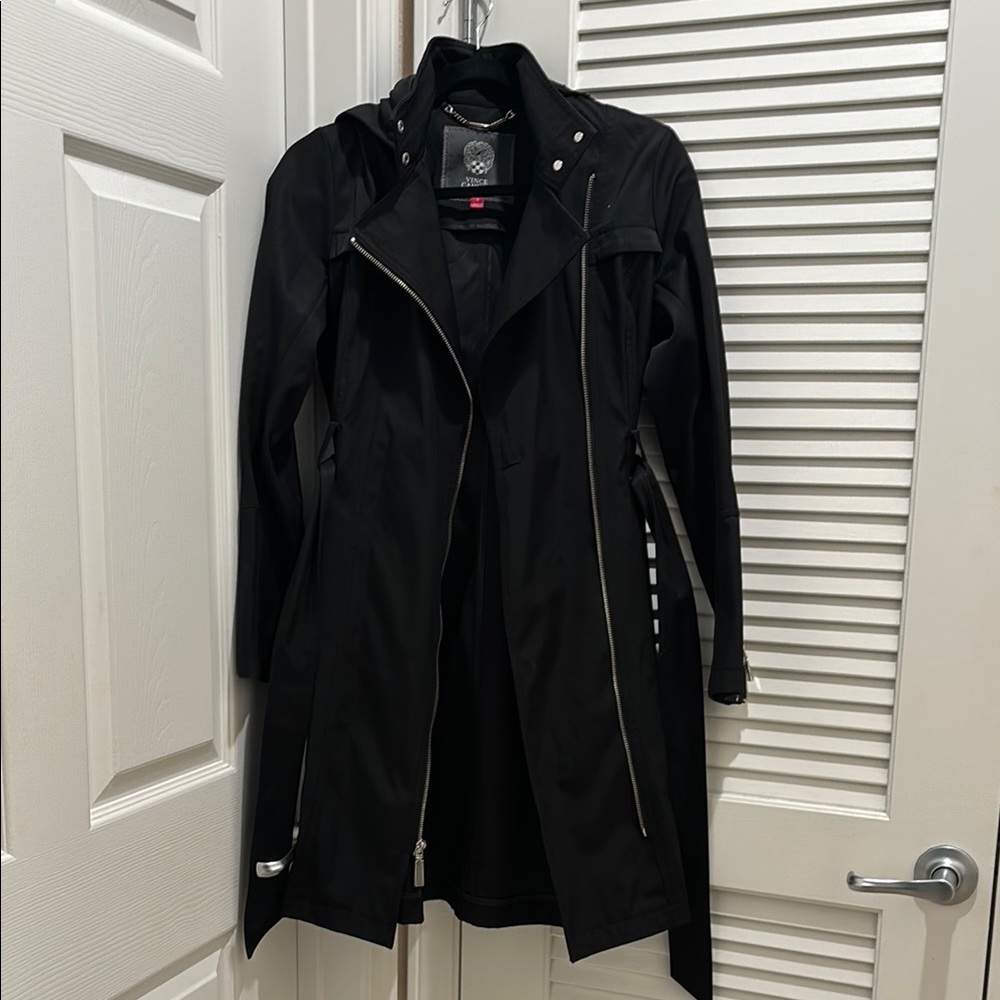 Vince Camuto Black Trench Coat with Classic Design